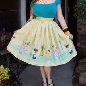 The Oblong Box Shop Tiki Drinks Skirt 3X TOBS